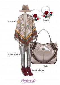 Outfit Avenio con pendientes de flores