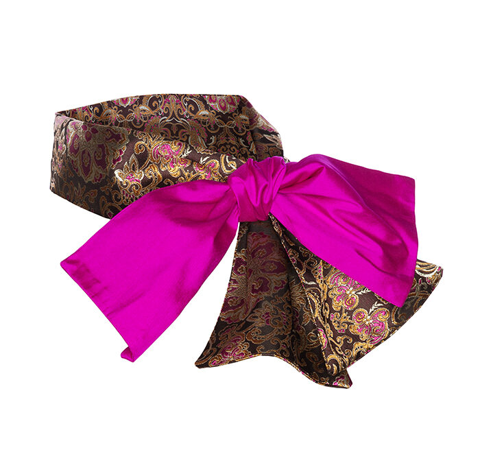 Cuello-foulard de fantasía en tonos fucsia